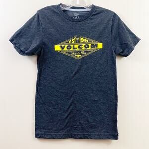 Volcom Modern Fit Logo Gray/Yellow Short Sleeve T-Shirt